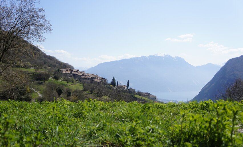 Vista sul Lago di Garda e sul villaggio di Canale di Tenno | © M. Giacomello, Garda Trentino 